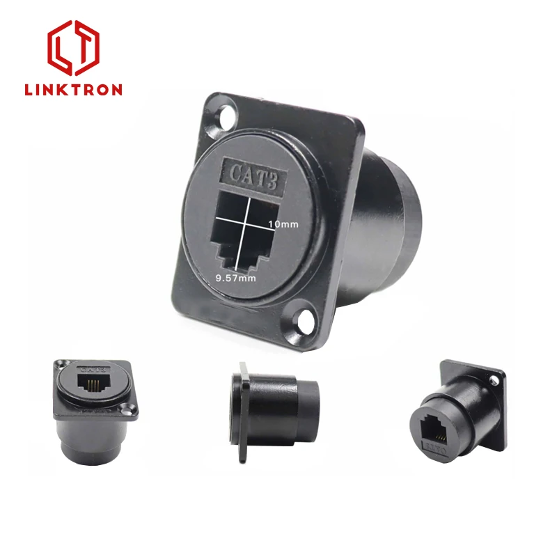 Hot sell Wall Panel mount Female Cat 6 Cat5e Pass through Ethernet RJ45 Connector