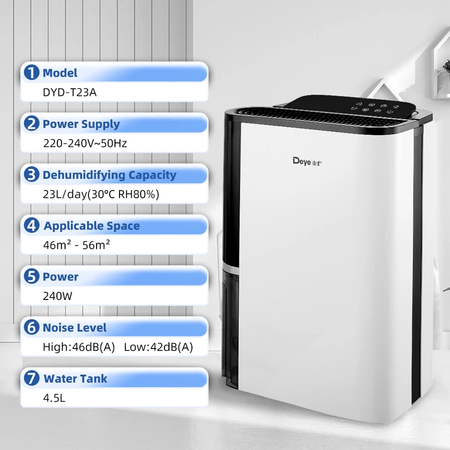 Deye DYD-T23A Chinese Popular greenhouse house restoration220v home dehumidifier