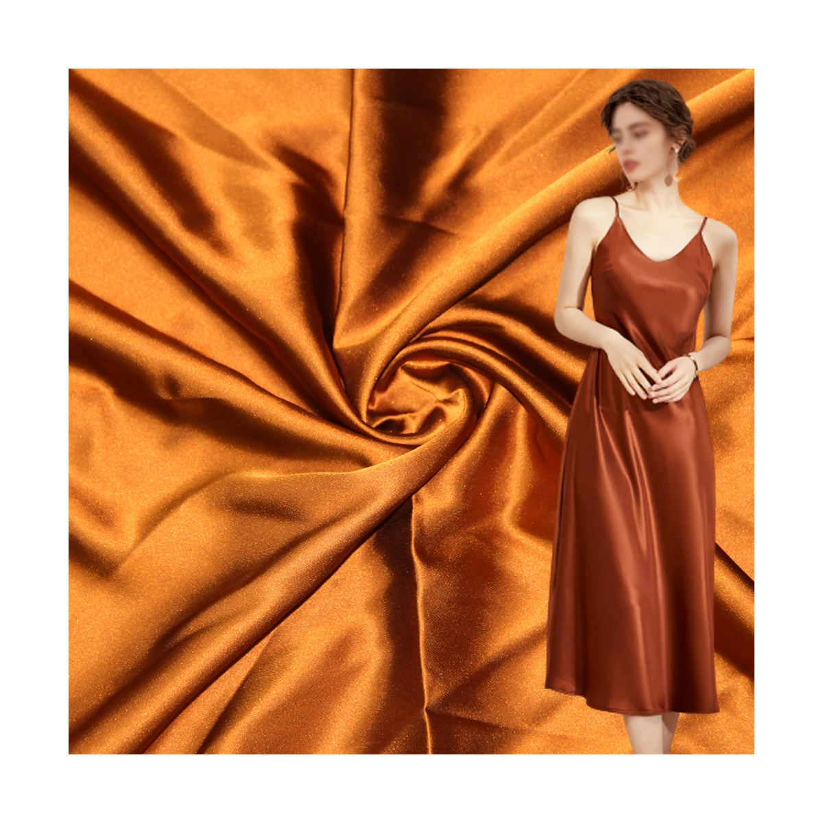 ECO-friendly bright-colored glossy High stretch 100% Acetate silk feel REAL acetate Triacetate satin fabric for lady dresses