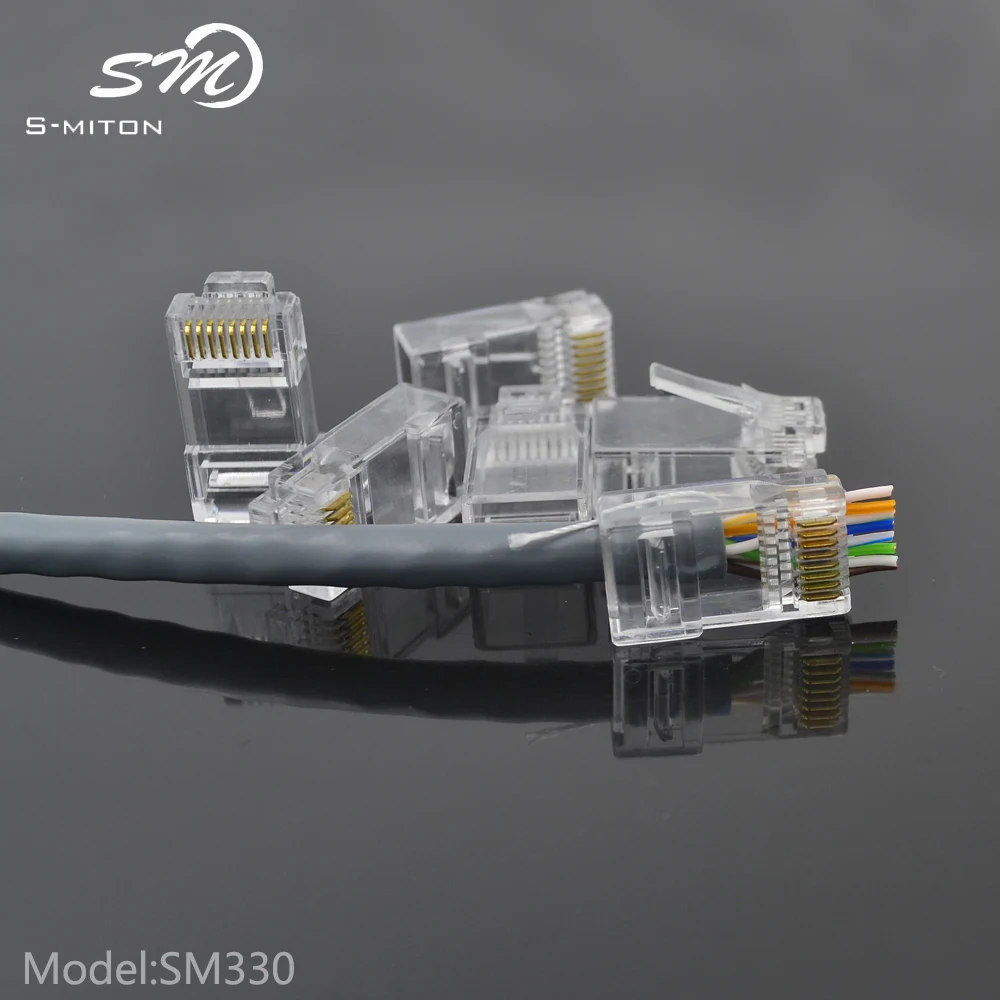  Прозрачный цвет 8 стержневой пробки EZ Ethernet короткие RJ11 RJ45 разъем