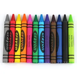 custom color crayons 6 pack in bulk with full color logo printing box for kids drawing