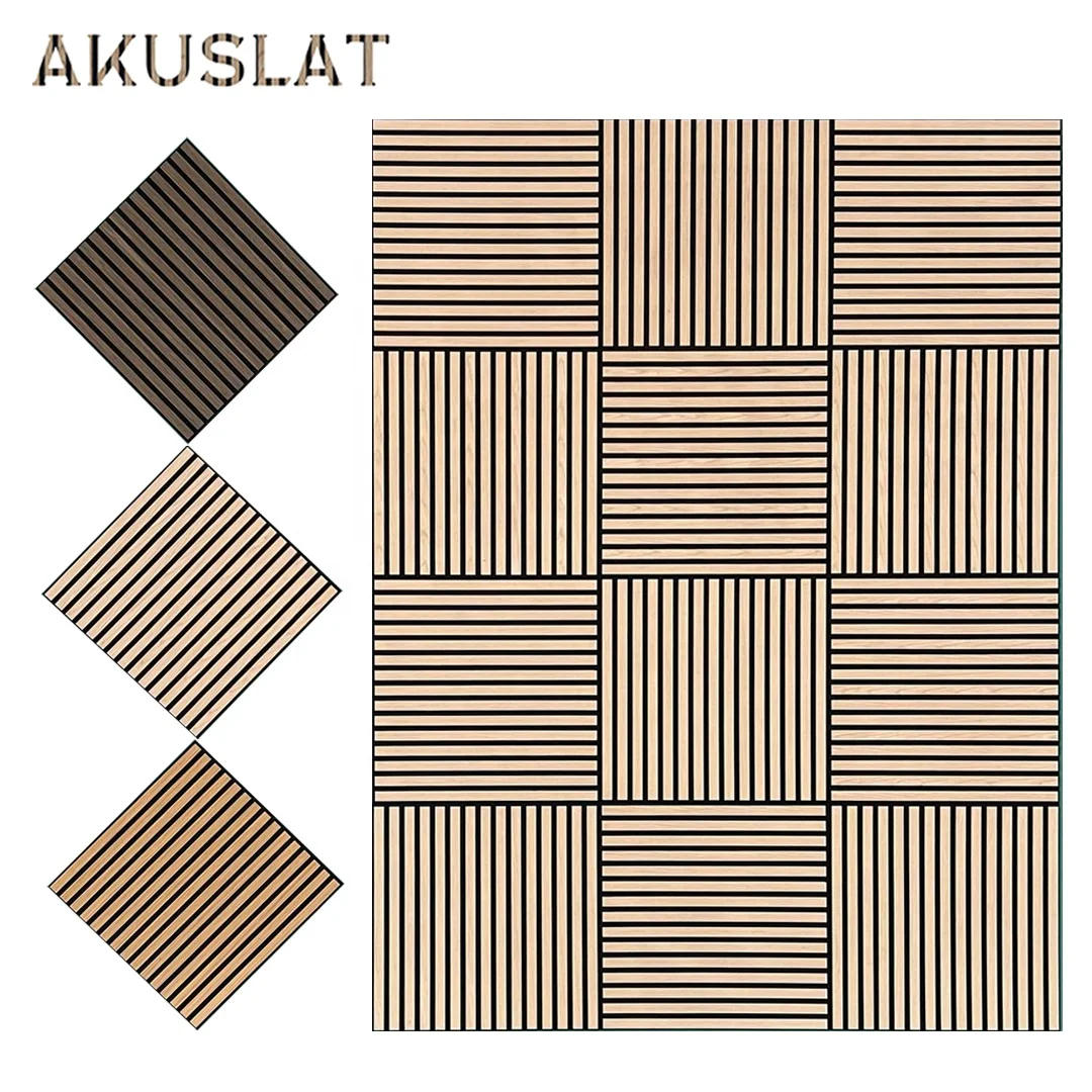 Mini 600mm Decorative Panels Walnut Acoustic for Bedroom Decor Sound Insulation Wood Panel Acoust Soundproof