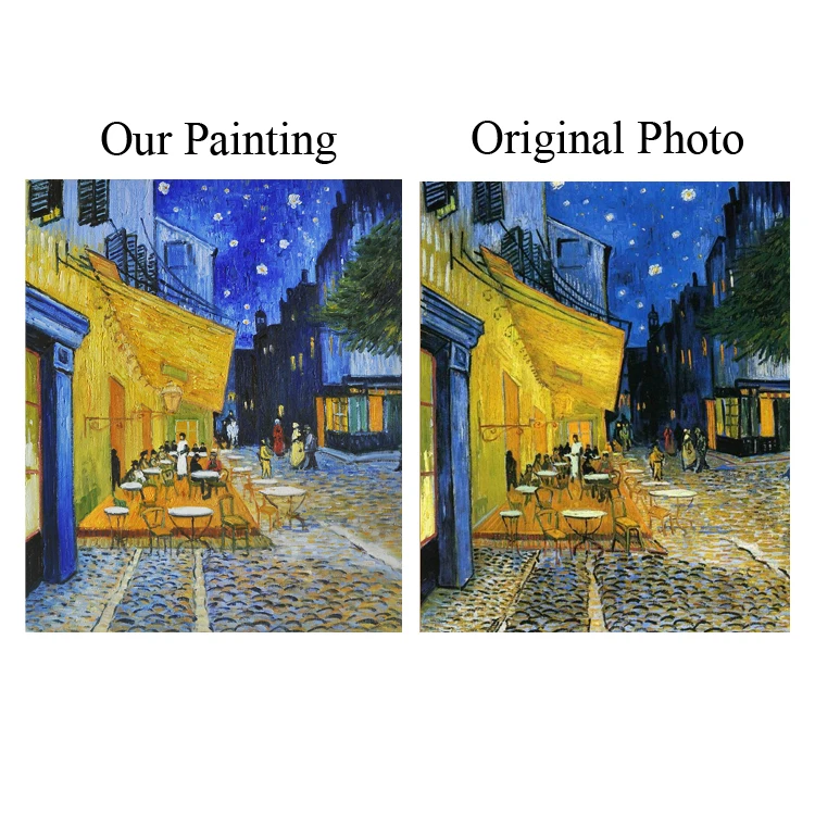 Handmade Museum Quality Cafe Terrace Wall Art Decor Old Masters Oil Painting Reproduction Canvas Painting Van Gogh
