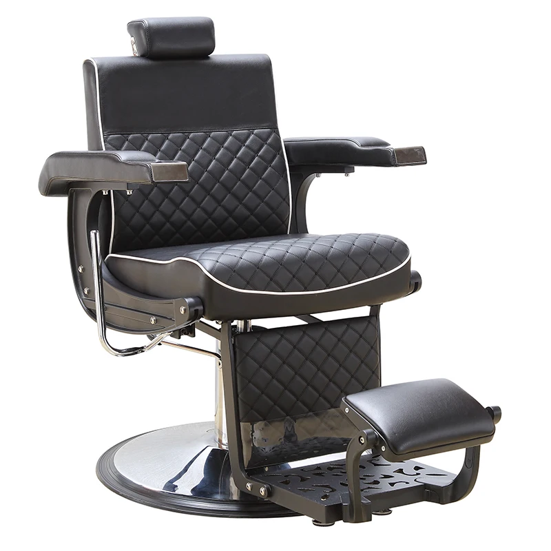 China wholesale high quality black metal barber chairs vintage hair salon furniture