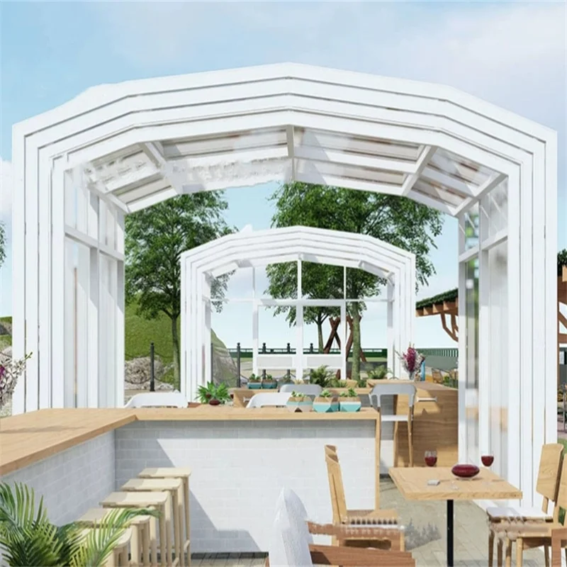 Customized Pool Enclosure Retractable Pool Roof Telescopic Outdoor Retractable Polycarbonate Swimming Pool Cover Enclosures