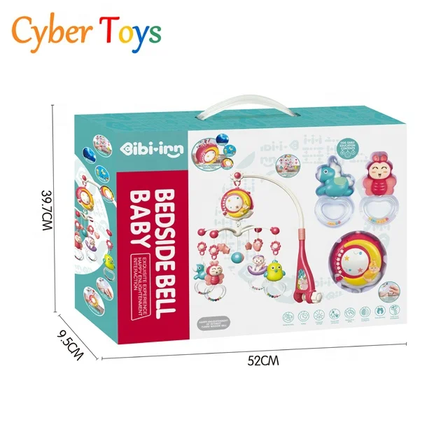 New multifunctional musical remote control bedside bell toys with projection light for baby