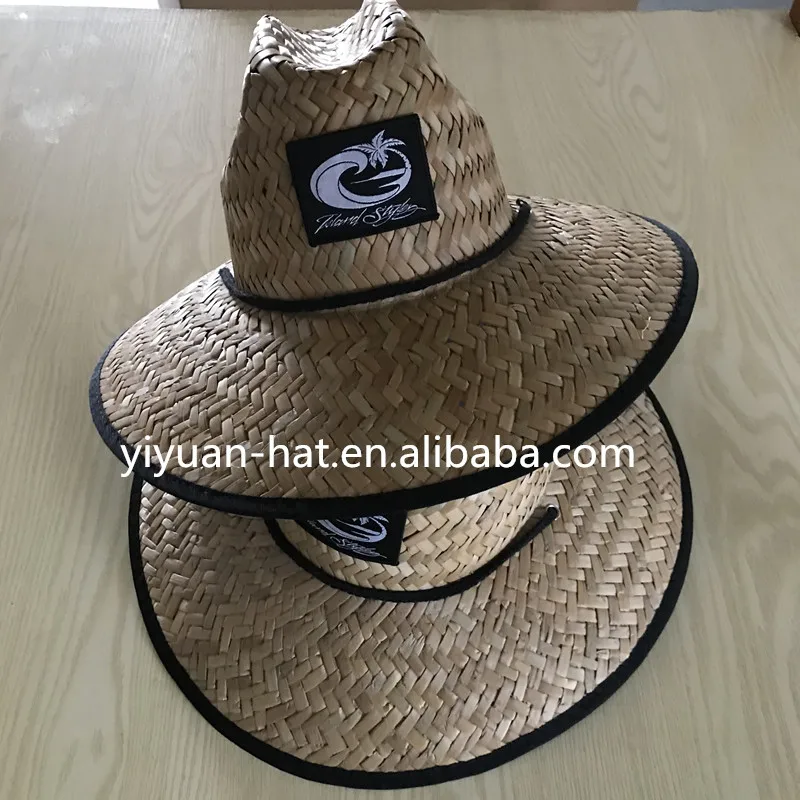 
2020 New style plain sombrero Men Summer farmer surf lifeguard straw Hats With customized Logo 