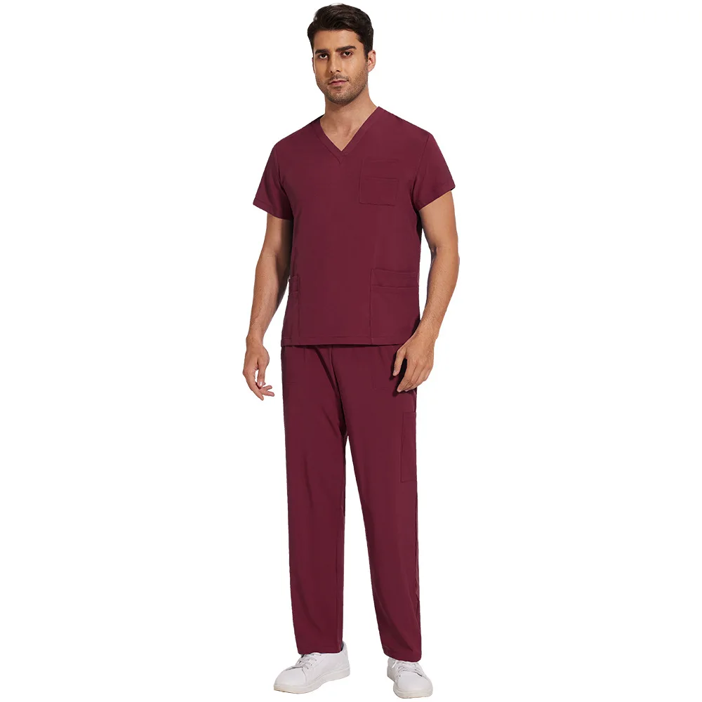 Hot sale custom logo scrub suits doctor hospital medical scrubs wholesale 2 piece jogger set scrubs uniforms sets men
