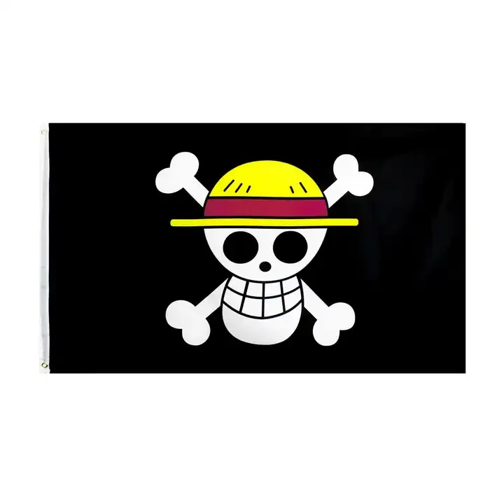 Custom Printing Pirate Flag One Piece Straw Hat Pirates One Piece Luffy flag
