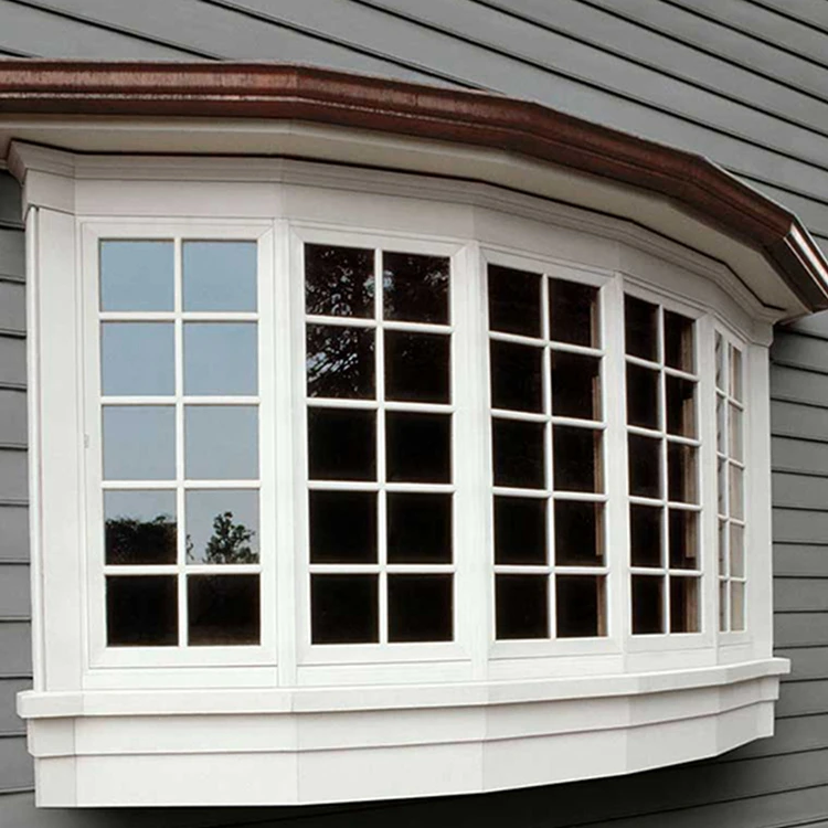 Minimalism Windproof Best Quality Glass Aluminum Modern Garden Bay And Bow Window For Villa Impact Resistant
