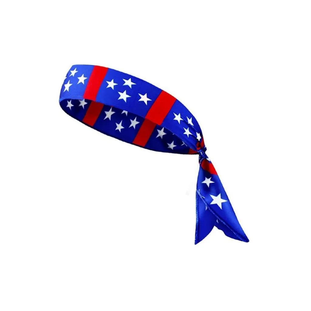 Red Blue White Stripe Stars US Independence Day Headbands USA Campaign Headpieces Printed American Flag Headband For Women Men