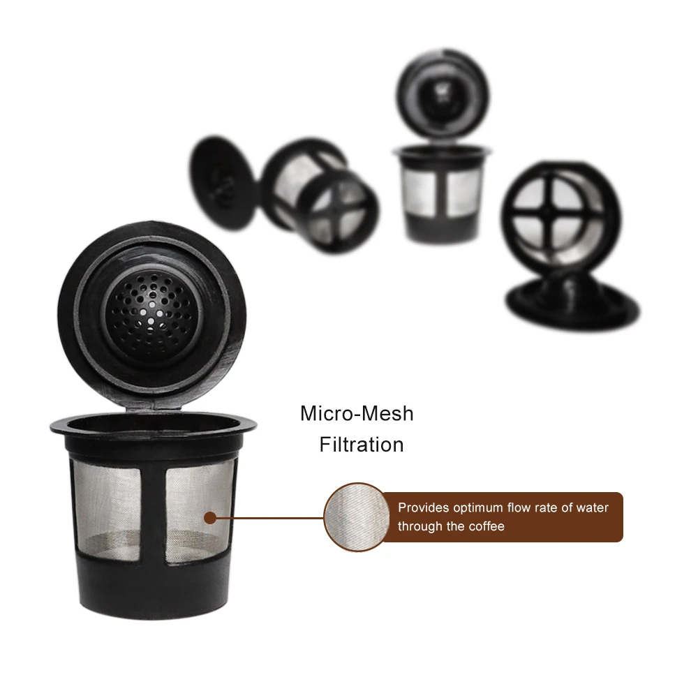 Reusable stainless steel mesh k cups coffee filter for keurig