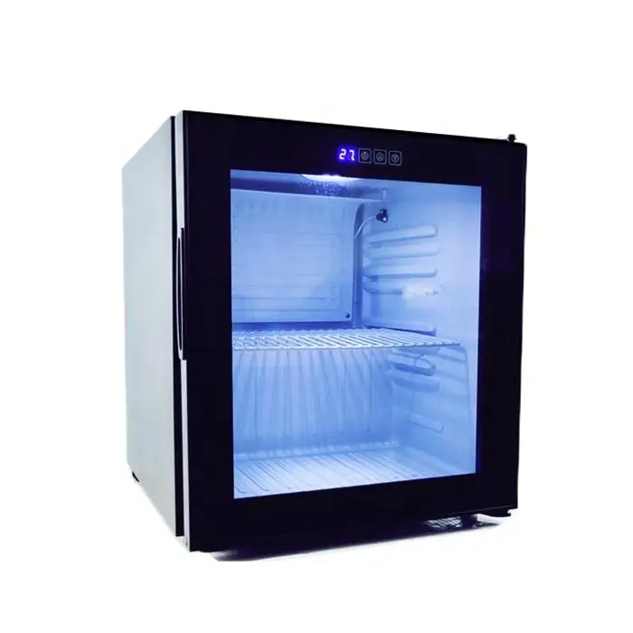 ANGE Wholesale Compressor Light Up Table Top Glass Door Mini Fridge