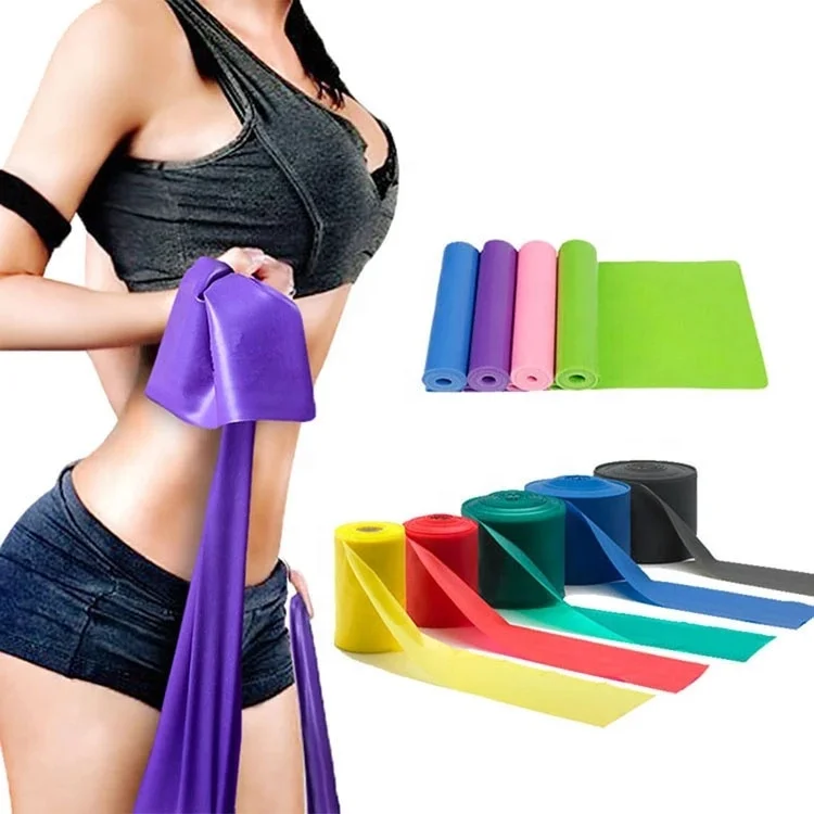 
Eco friendly sports yoga pilates stretching elastic bands TPE yoga tension belt stretch resistance band 