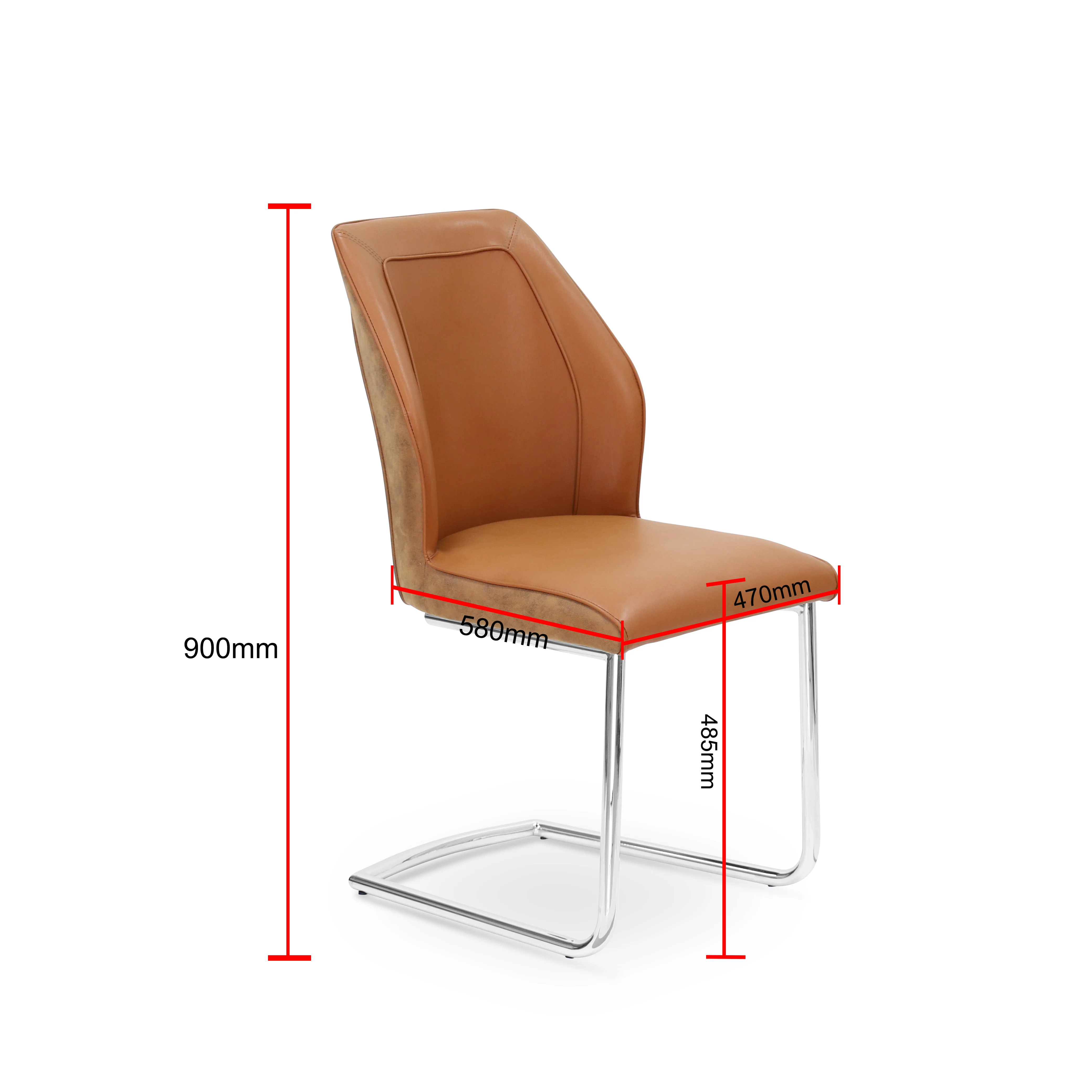 PU plus Suede effect fabric metal Leg Chair for dining room or living room