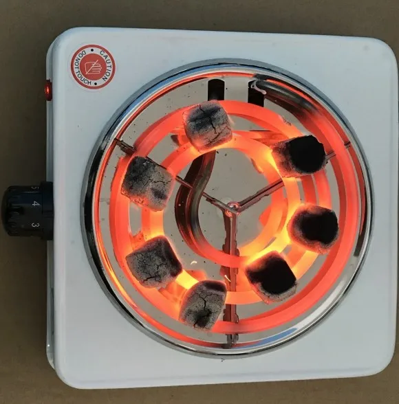 Temperature Control Black and Silver Electric Hot Plate Portable Hookah Shisha Charcoal Burner