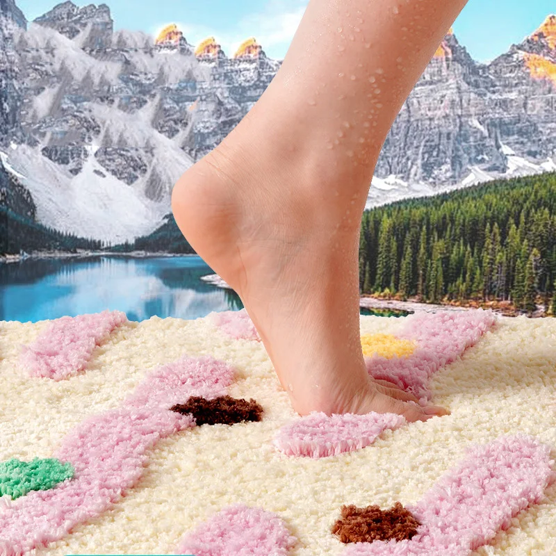 Soft Plush Fluffy Carpet Kids Bedroom Decor Rug Cozy Bathroom Rugs Cute Doormat Tufted Doormat Bath Mat