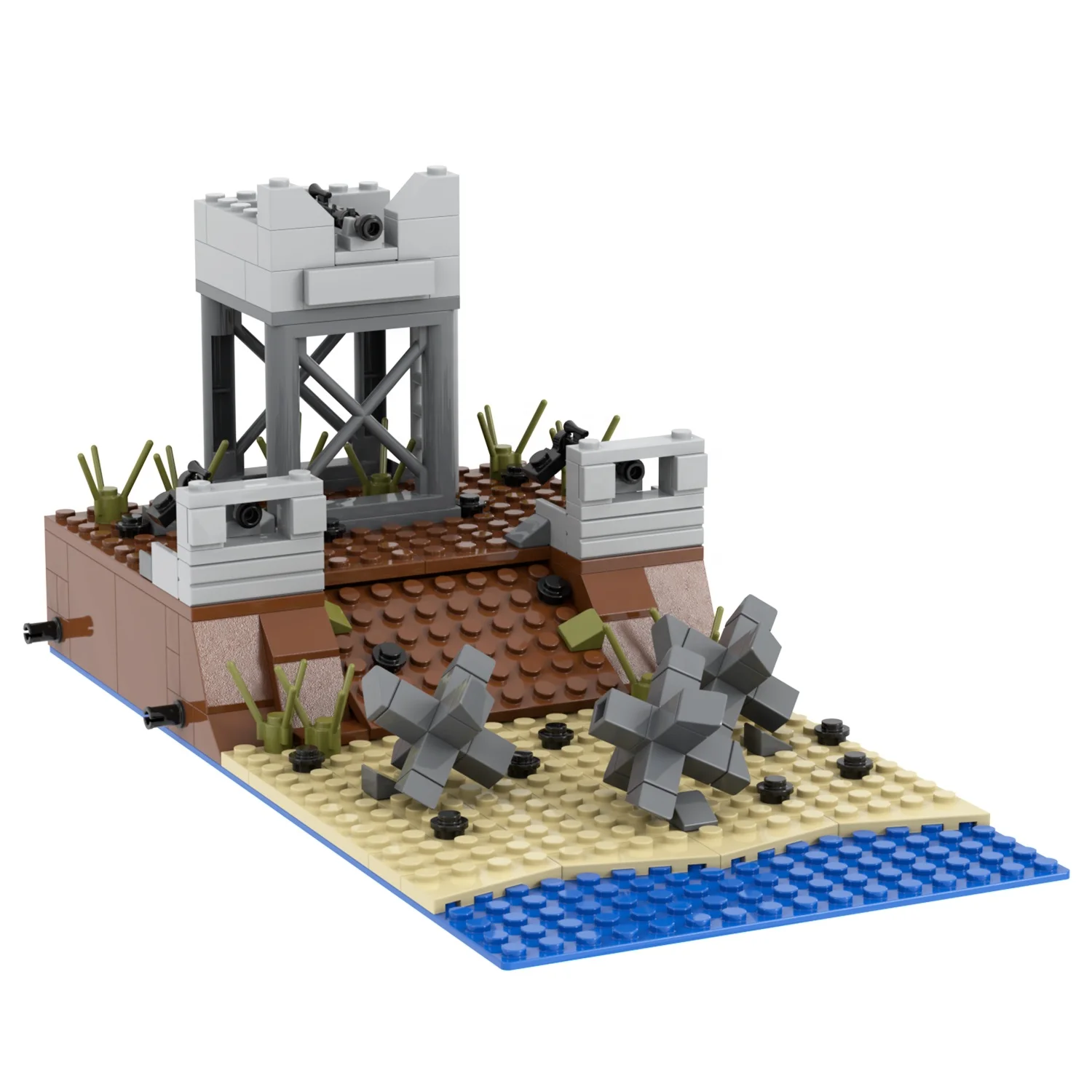 231PCS MOC5075-B WW2 Military Wars Highland Watchtower Bunkers Sentry Observation Tower Building Blocks sets Toys Weapons Army
