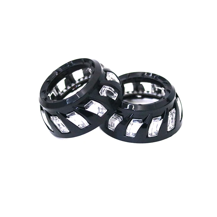 Black Turbine Shroud with LED Halo Rings for 3.0inch HID Projector Lens