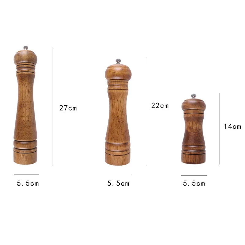 Round Ball 5 8 10 Inch Manual Wood Mini Cumin Herb Mechanism Mill Spice Salt And Pepper Grinder Set For Pepper
