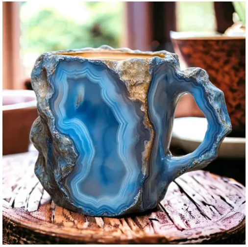 Modern Style  Coffee Mugs with Straw Cute Cross-Border PC Mineral Crystal Design for Gift Giveaways