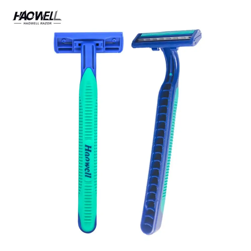 HW-B229GL Hot sale twin blade razor imported blade disposable 2 blade razors for man wet shaving
