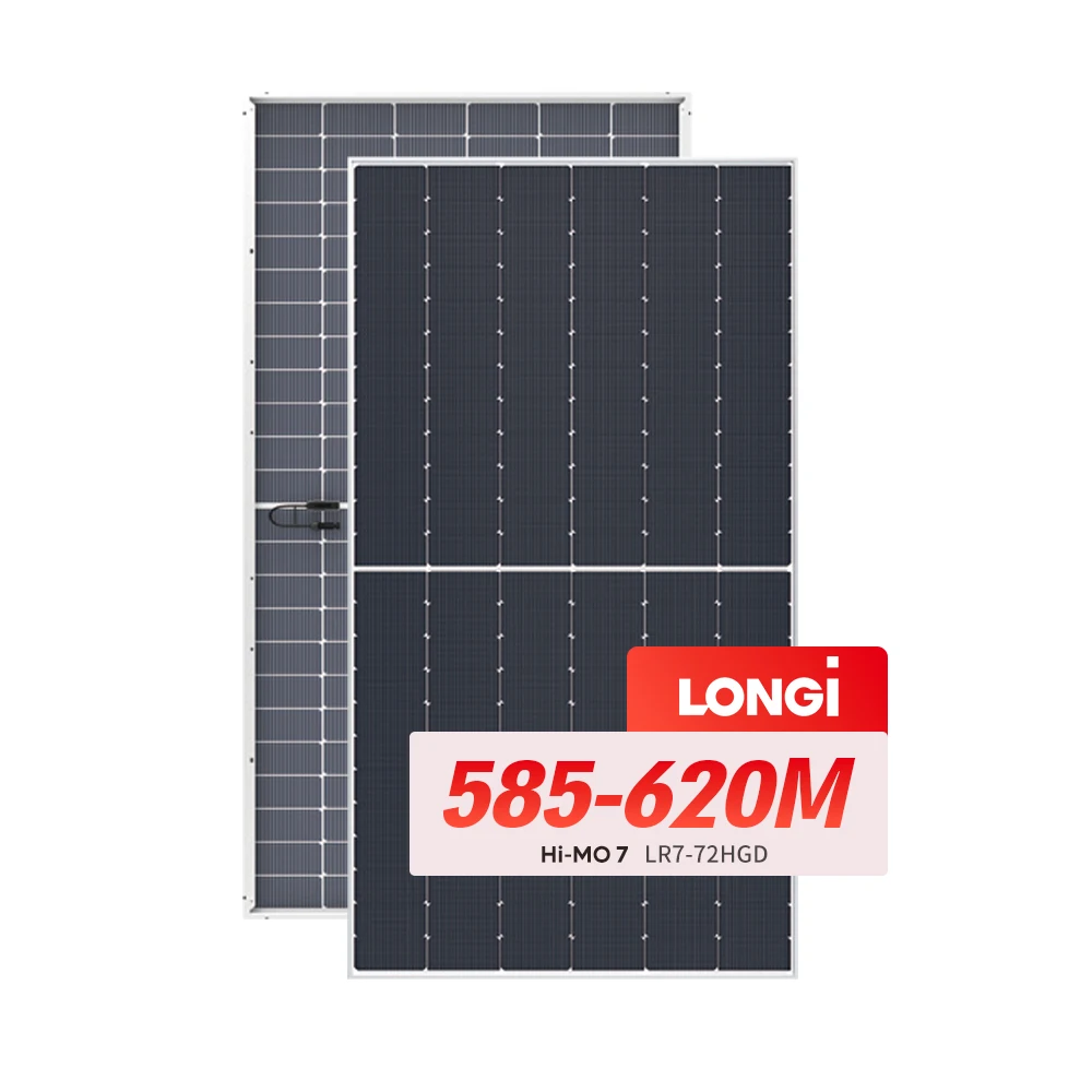 Hi-Mo 7 Monocrystalline Bifacial 580w 590w 620w Longi Solar Panels N Type Solar Panels 600 Watt Solar Panel for Roof