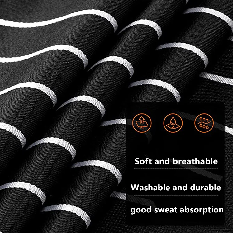 wholesale Custom logo apron Stripe Bib cotton linen Apron cafe Restaurant Bar cooking clothes Chef kitchen aprons for cleaning