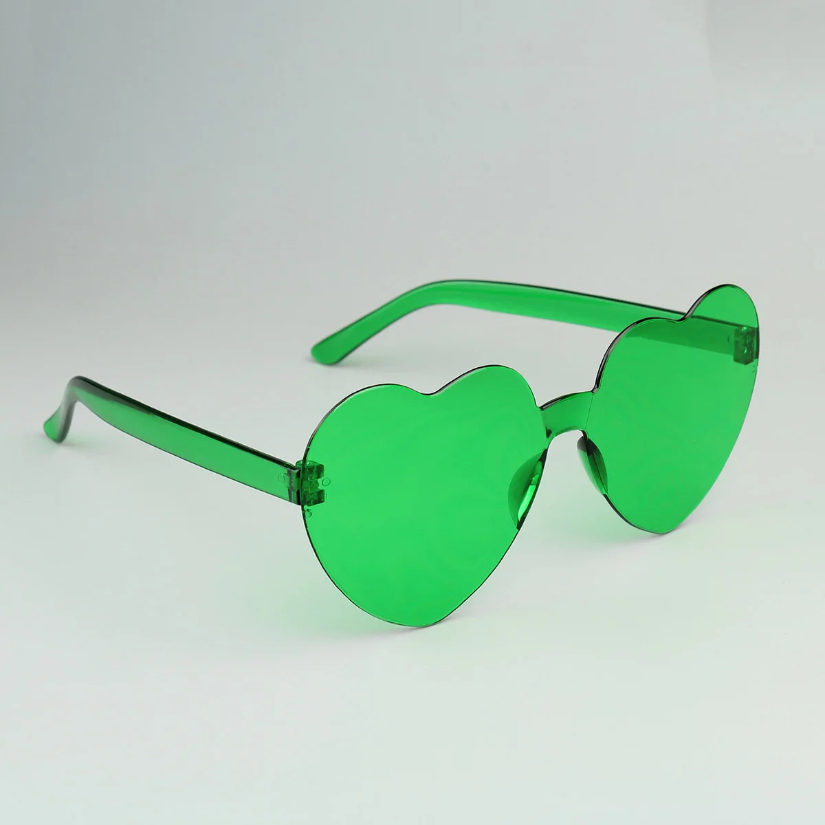 Heart Shape Eyewear Rimless Transparent Heart Glasses Colorful Party Favors Frameless Sun Glasses Green Heart Sunglasses