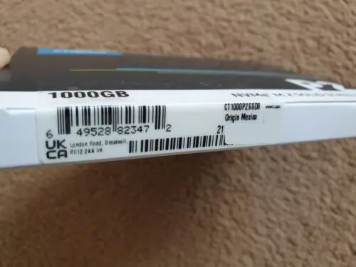 Crucial P2 M.2 2280 1TB SSD PCI Express 3.0 x4 NVMe CT1000P2SSD8