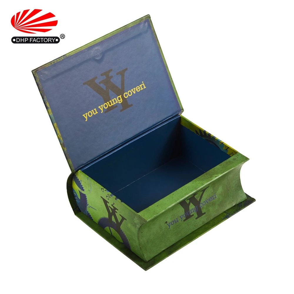 Wholesale Custom Printed Packaging Magnetic Closure Storage Hollow Decorative Book Shaped Boxes