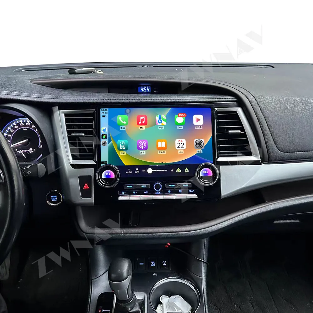 ZWNAV 12.6 Inch Car Radio For Toyota Highlander 2015-2021 Car Audio GPS Navigation Multimedia Player Car Stereo Head Unit