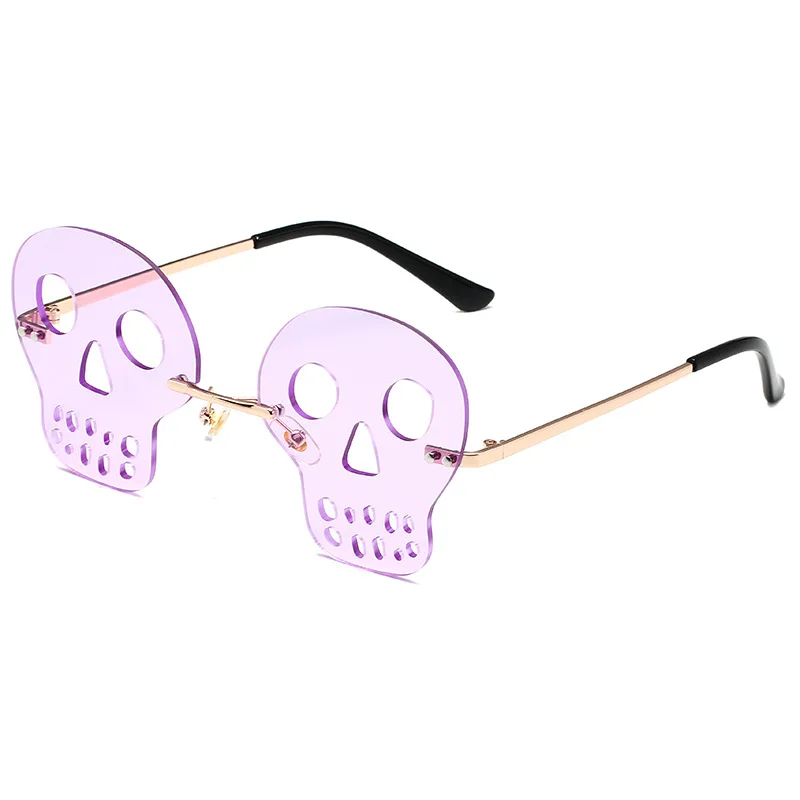 2023 new frameless skeleton funny sunglasses party dance sunglasses cross-border glasses Halloween Ball Exclusive Glasses