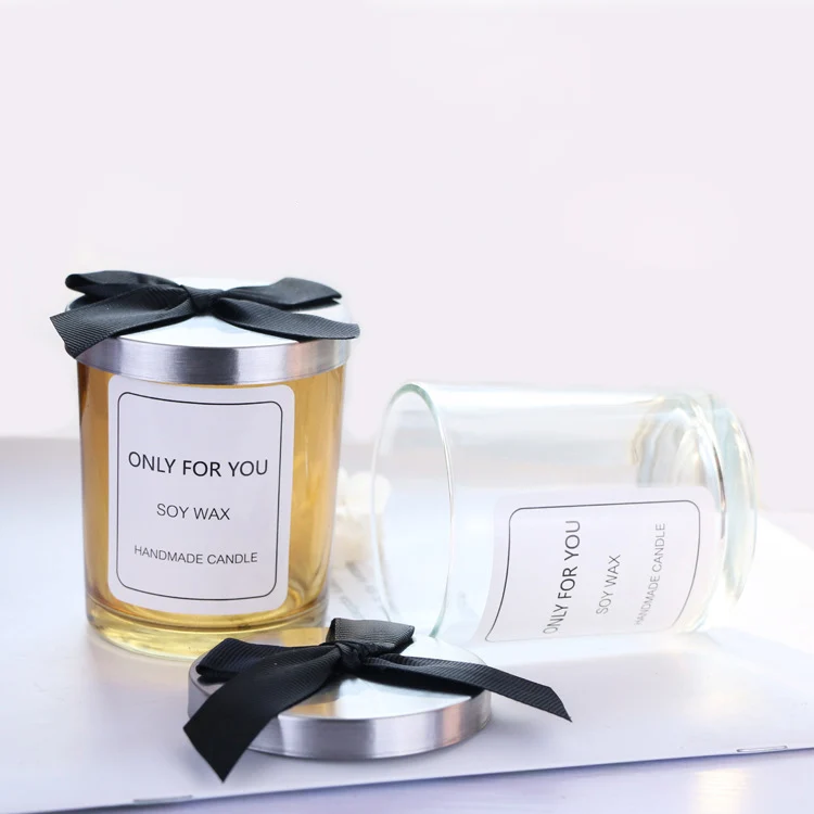  Empty Soy Wax Scented Frosted Glass Candles Jars with Lid Butterfly Cheap Unique Candle Decorative Clear