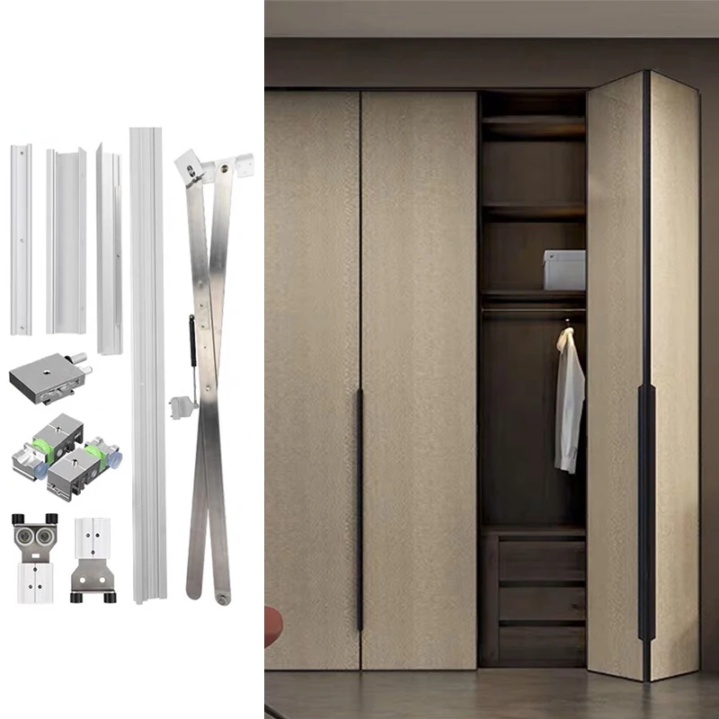 European Kitchen Conceal Wardrobe Hardware Modern Design Folding Sliding Roller System Cabinet Pocket Door Slide System