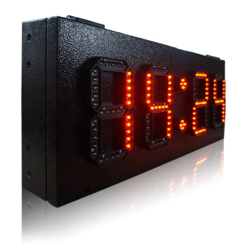 Jhering Long Life Outdoor Digital Wall Clock with LED Display Thermometer and Stopwatch Functions