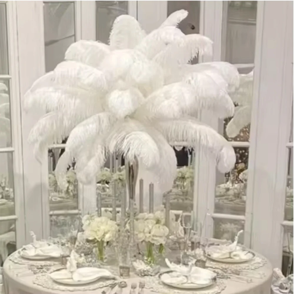 Dyed Floral Vase DIY Craft Red large black white ostrich feather for carnival costumes party Home centerpiece decor decoration