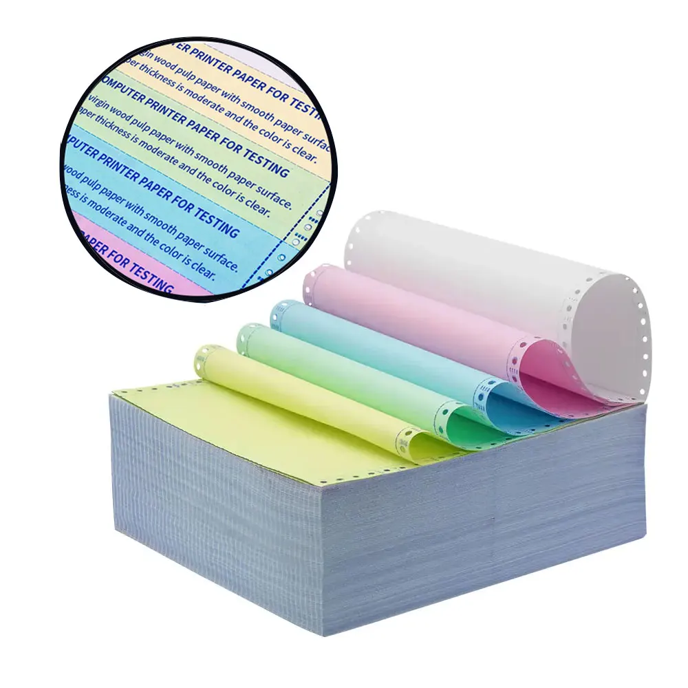 Custom continu form airway bill courier invoice receipt registration book ncr computer carbonless paper for dot matrix printer