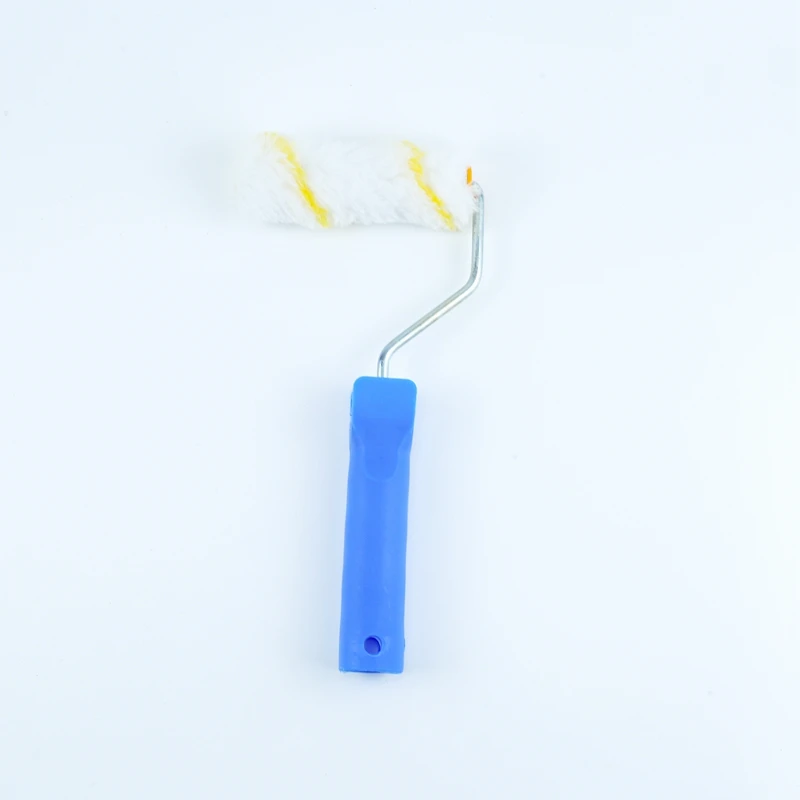 4inch yellow stripe painting roller set acrylic paint roller with blue handle  white foam roller kit