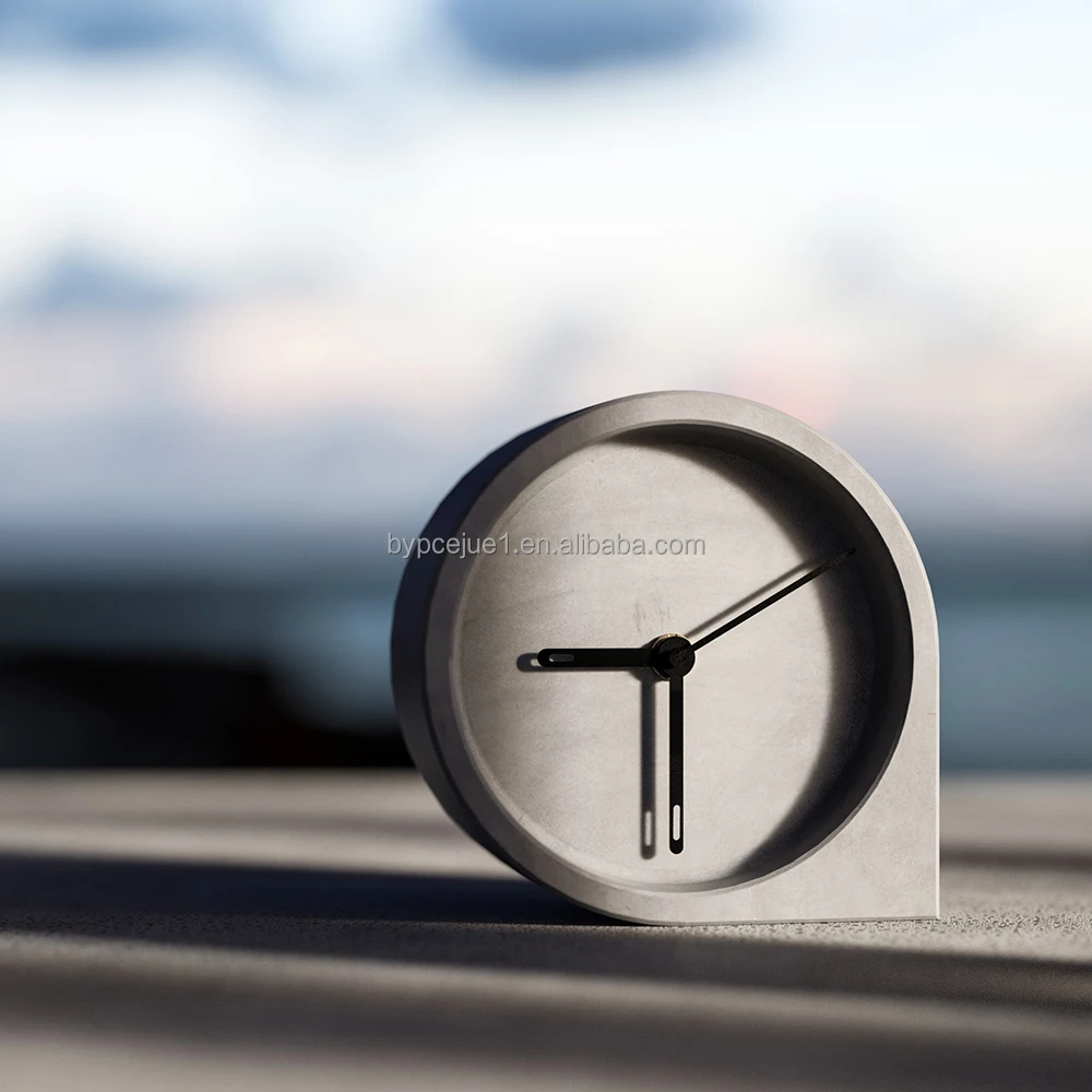 High Quality Fashion Personality Environmental Modern Cement Table Clocks Concrete Desk Alarm Clock