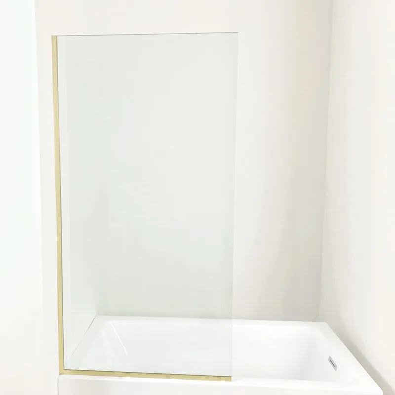 Качественная душевая панель SGCC для ванной комнаты, экран из закаленного стекла со стеклянной фиксированной панелью для душа, глубокий u-образный канал, алюминиевая Золотая душевая дверь