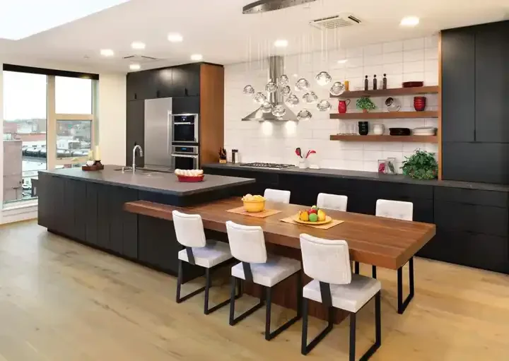 Latest Smart Design Modern Home Customized Grey Kitchen Cabinets from China