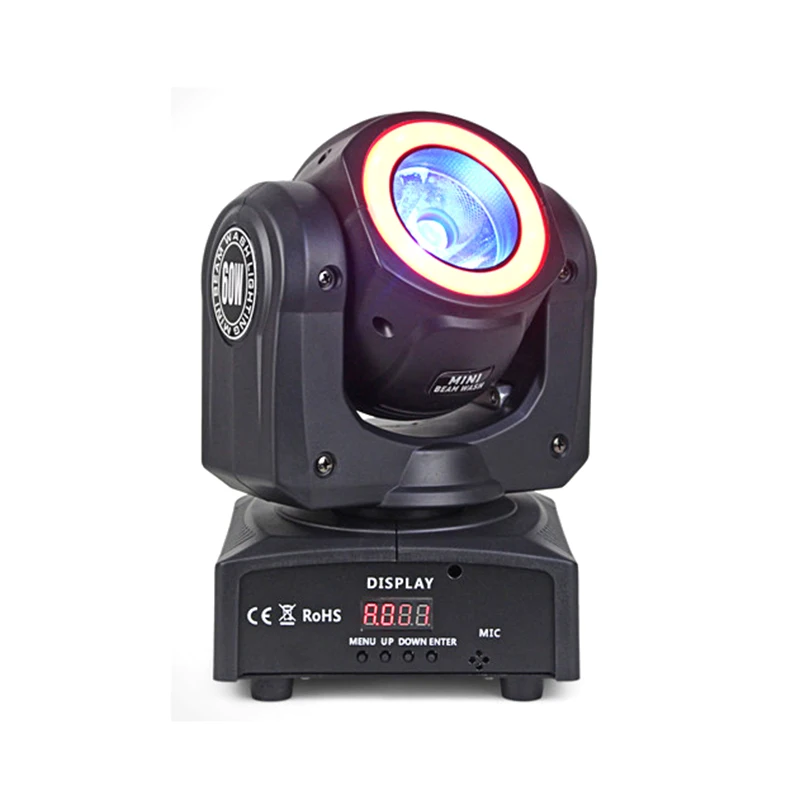 Rotation Moving Head Light 60w DMX Control Cabezas Moving Beam Disco Dj Professional Stage Lights LED Led Spotlights RGBW 50000