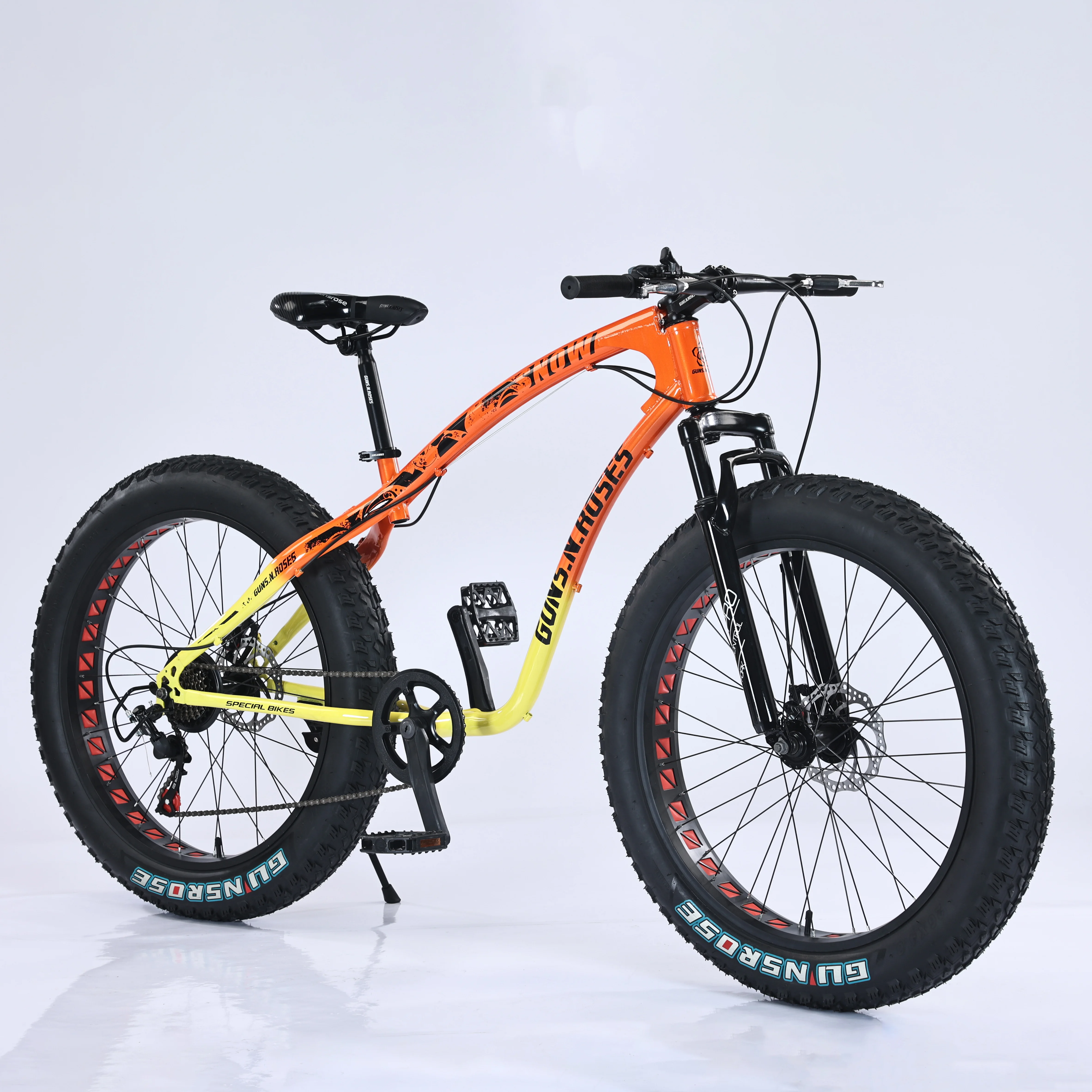 OEM Hi-ten Steel Air Fat Tire Mountain Bicycle Cost-Effective 26-Inch 21-Speed MTB Cycle Aluminum Alloy Fork Carbon Steel Frame