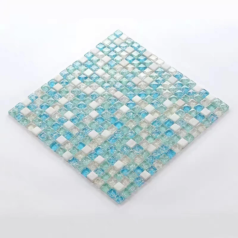 Cheapest Crystal colored particles glass mosaic tile