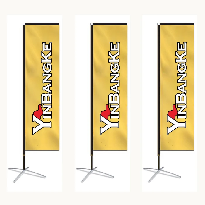 Factory Custom Promo Flags Exhibit Banners Flags Displays Rectangular Beach Flags With Waterproof Materials