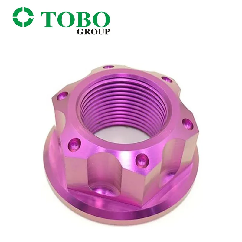 Factory Customization Motorcycle Rear Axle Polished Finish Certified Metric Titanium Flange Nut