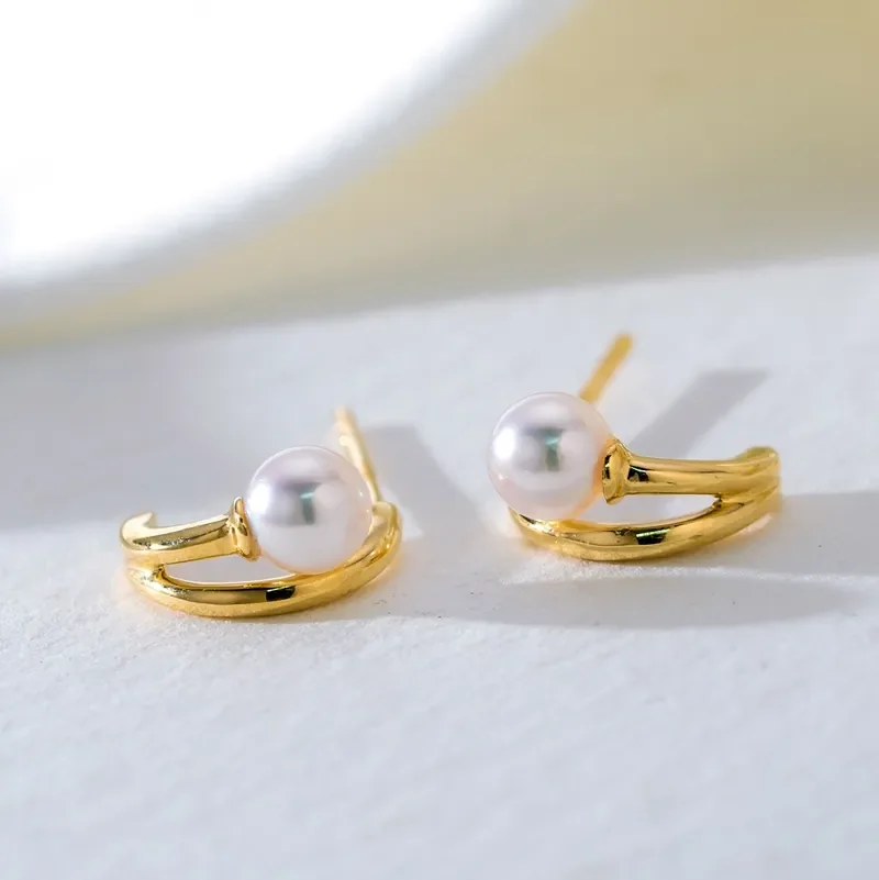 Trendy Romantic Jewelry Simplistic 18K Gold Earrings