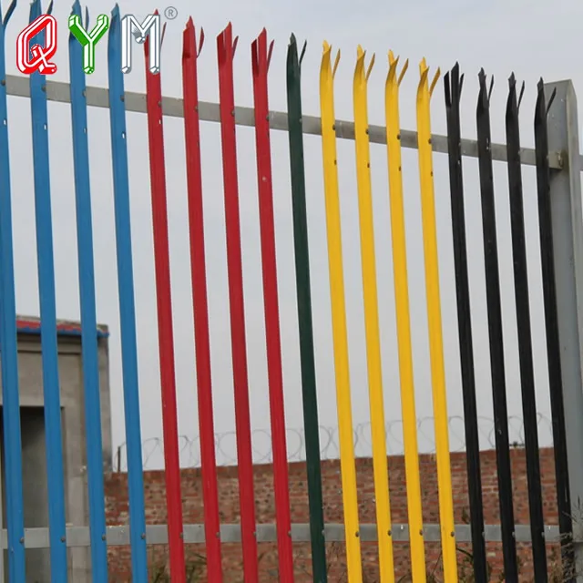 Powder Coating Galvanized D W Metal Steel Palisade Fence