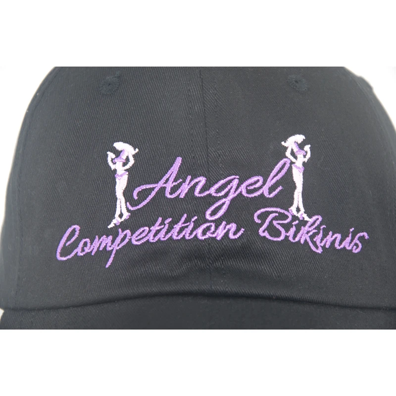 Custom cheap 6 panel design your own logo embellished dad hat distressed denim dad hat